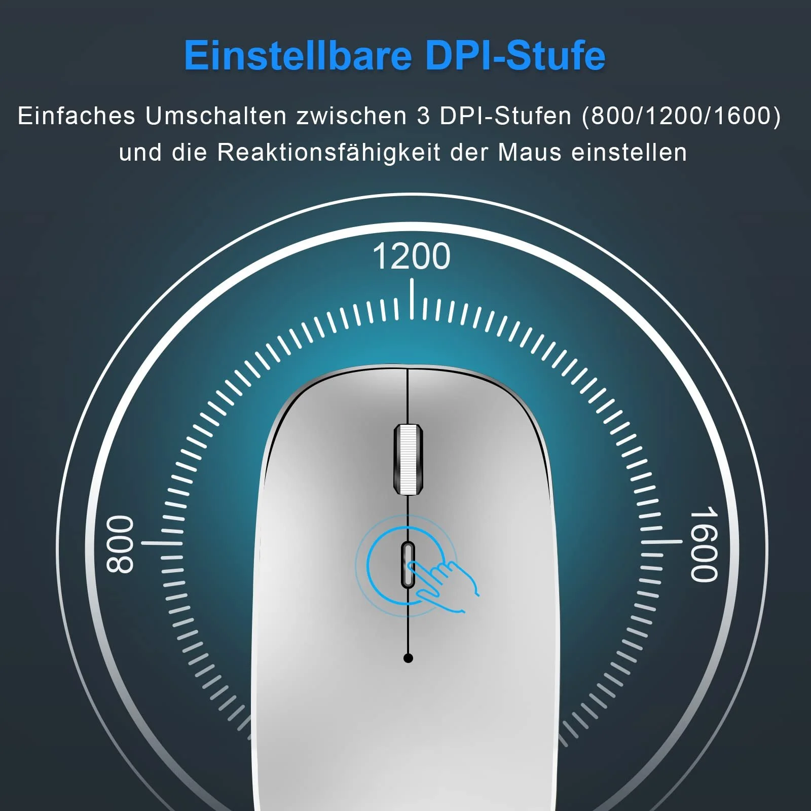 Мышь беспроводная QYFP 2.4 GHz с USB/USB-C двумя приемниками для ноутбука/настольного компьютера/ПК, перезаряжаемая тихая мышь, совместимая с iPad, MacBook Air/Pro, Mac, Chromebook, Windows, Computer, фото №4