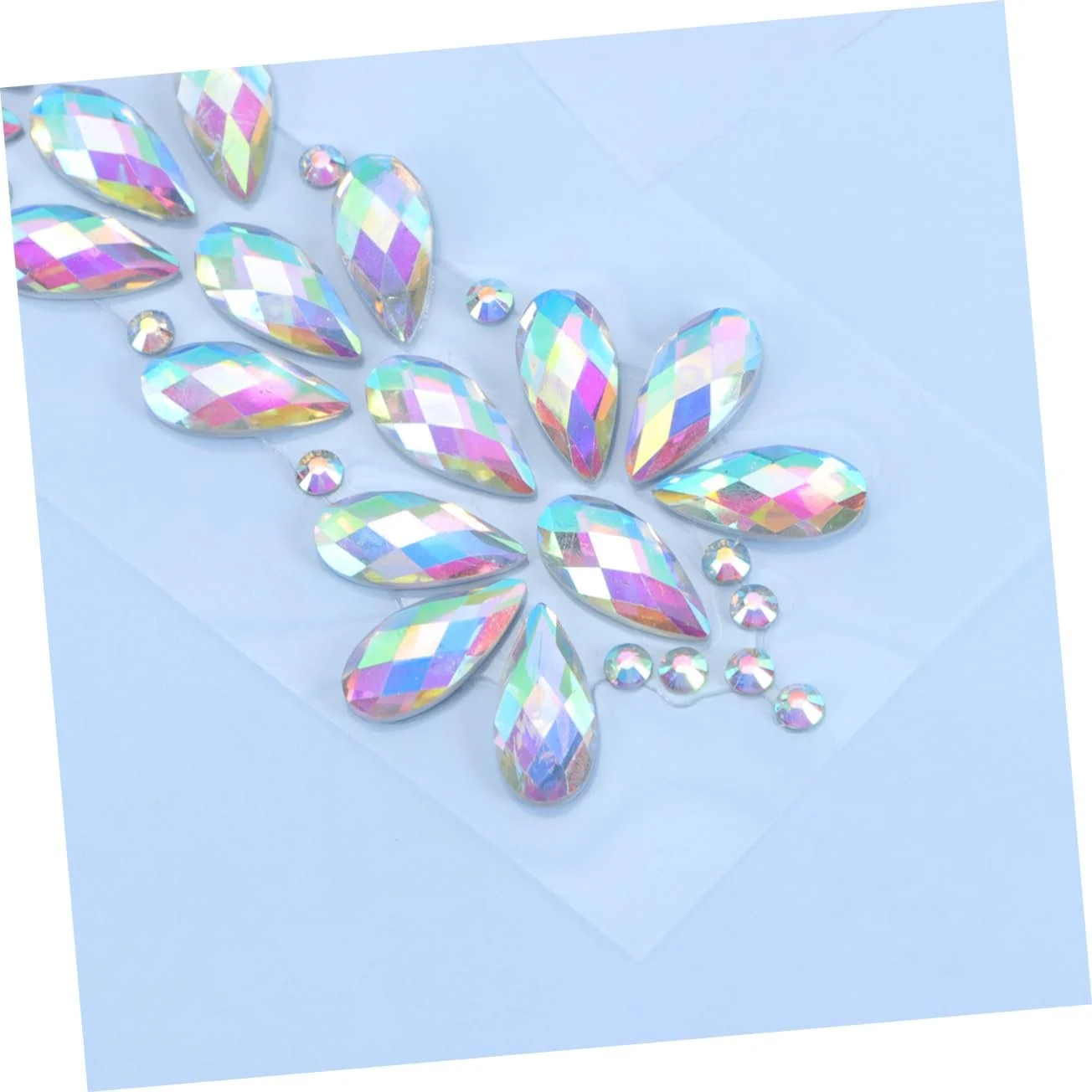 Стразы для ногтей FRCOLOR 9 листов, хрустальные драгоценные камни, наклейки со стразами для лба, разноцветные украшения для тела, лепестки для лица, фото №3