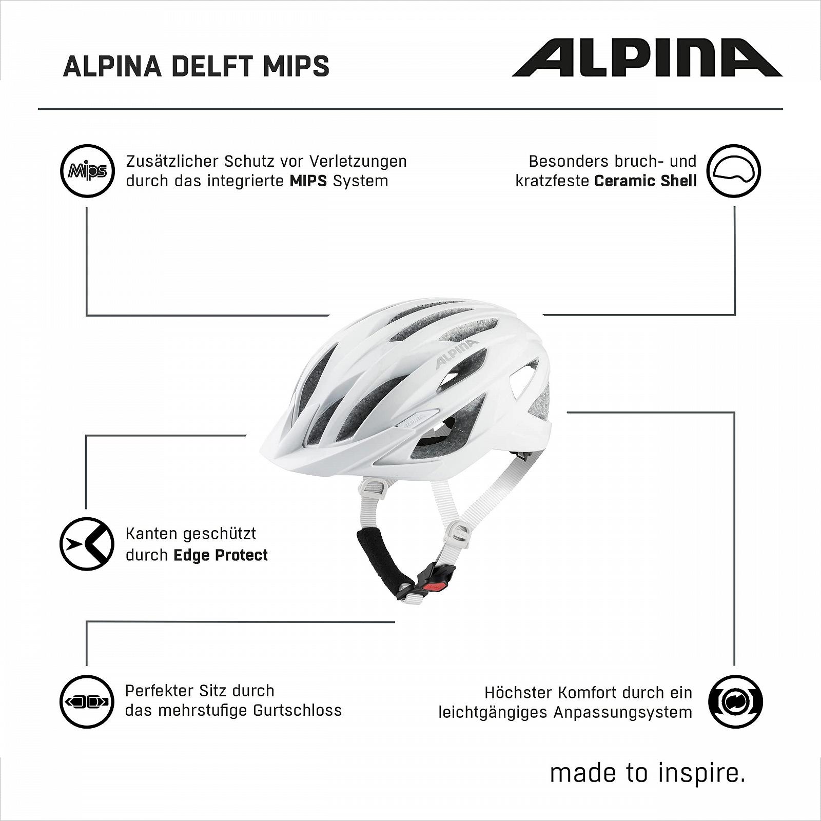 Шлем ALPINA Delft MIPS для взрослых: безопасный, легкий, индивидуально регулируемый, с оптимальной защитой MIPS, фото №6