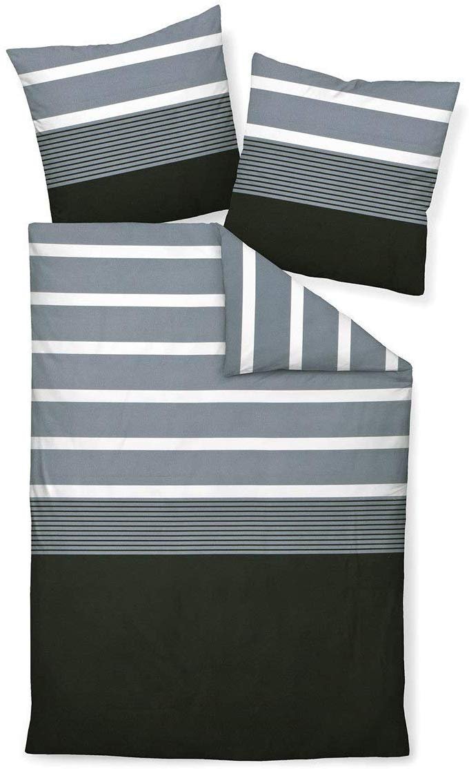 Постільна білизна Janine Flannelette, сріблясте / чорне, 135x200 см + 80x80 см, фото №4