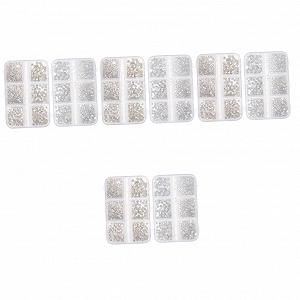 Украшения для ногтей Белый FRCOLOR 8 коробок de Cristal Para Уникальные украшения для ногтей DIY Маникюрные украшения DIY Аксессуары для ногтей Блестки Набор для ногтей Стразы Плоский дриль - Фото 1