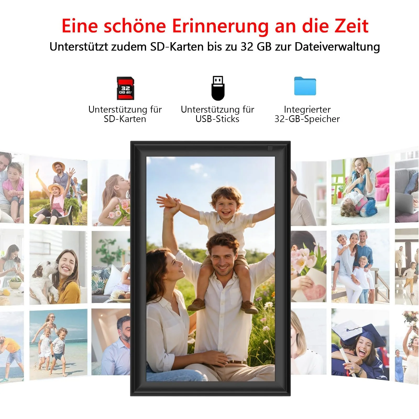 Цифровая фоторамка FRAMEO 15.6 Inch WiFi 1920 x 1080 FHD 32 GB IPS Touchscreen Auto Rotation, фото №4