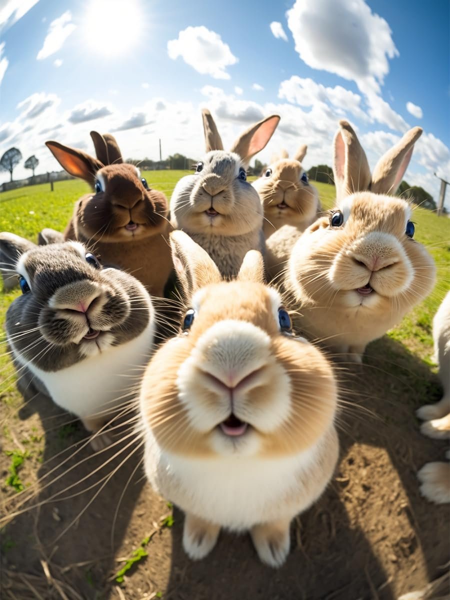 Пазл CALVENDO Rabbits 1000 элементов 48 x 64 см, фото №2