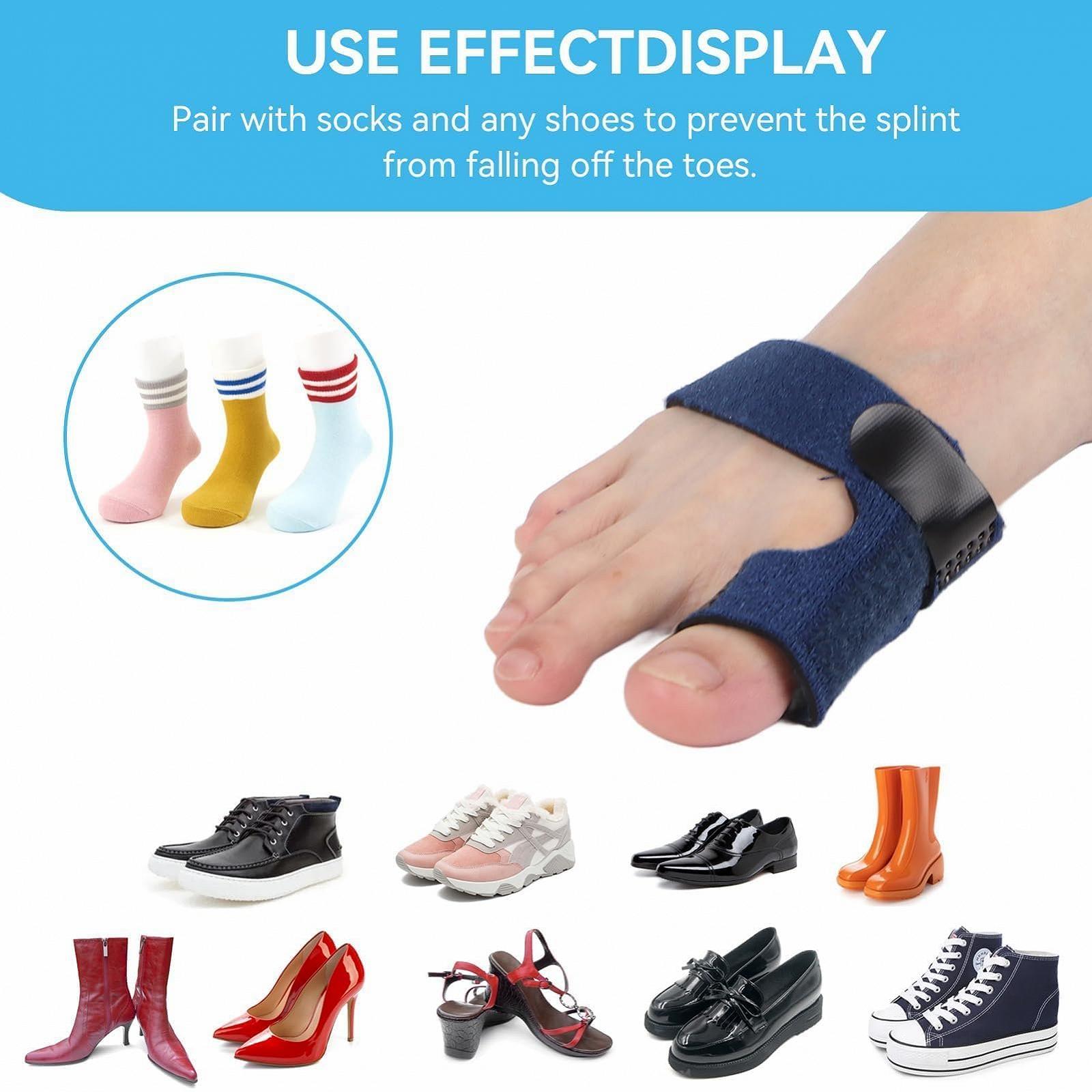 Выпрямитель для пальцев ног, мульти-клейкий фиксатор переломов пальцев ног, шина для коррекции Hallux Valgus, защита пальцев ног, поддержка при травмах, корректор вальгусной деформации большого пальца стопы для мужчин и женщин (Синий), фото №2