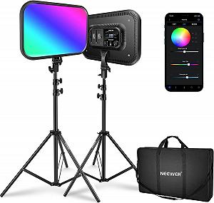 Купить Комплект студийного света Neewer RGB168 LED-панель 60Вт / Full RGB Spectrum / 2500K-8500K / Управление через Bluetooth / CRI 97+ - Фото 1 Комплект студийного света Neewer RGB168 LED-панель 60Вт / Full RGB Spectrum / 2500K-8500K / Управление через Bluetooth / CRI 97+ - Фото 1