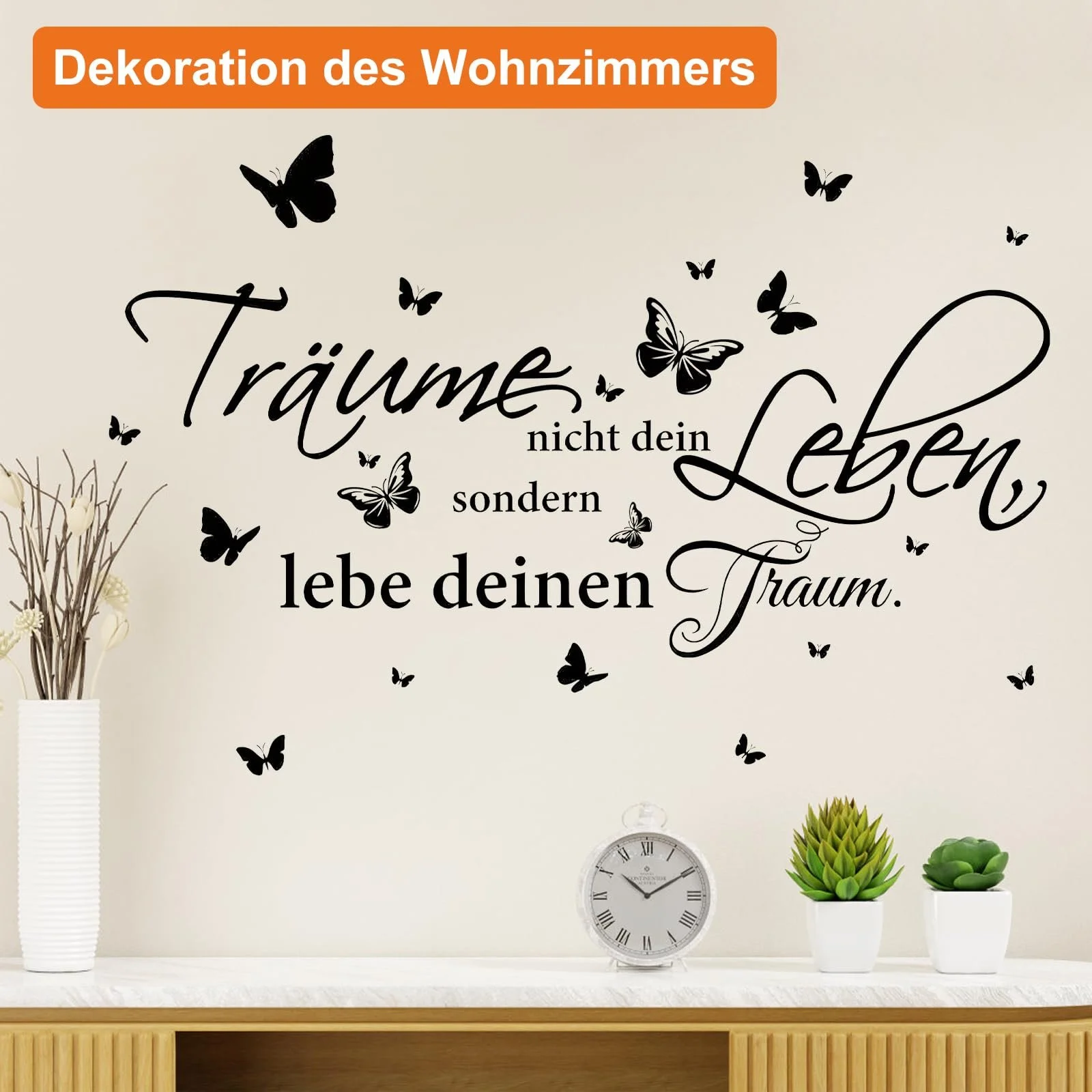 Настінна наклейка Фрази та метелики Чорний, фото №5 Настінна наклейка Фрази та метелики Чорний, фото №5