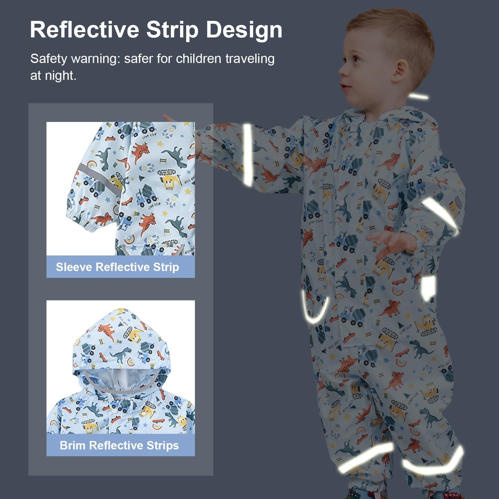 Детский дождевой комбинезон Hovkib для мальчиков и девочек, цельный дождевик, дышащий, водонепроницаемый, дождевик для малышей, грязевой костюм на молнии, 1-10 лет, фото №4 Детский дождевой комбинезон Hovkib для мальчиков и девочек, цельный дождевик, дышащий, водонепроницаемый, дождевик для малышей, грязевой костюм на молнии, 1-10 лет, фото №4