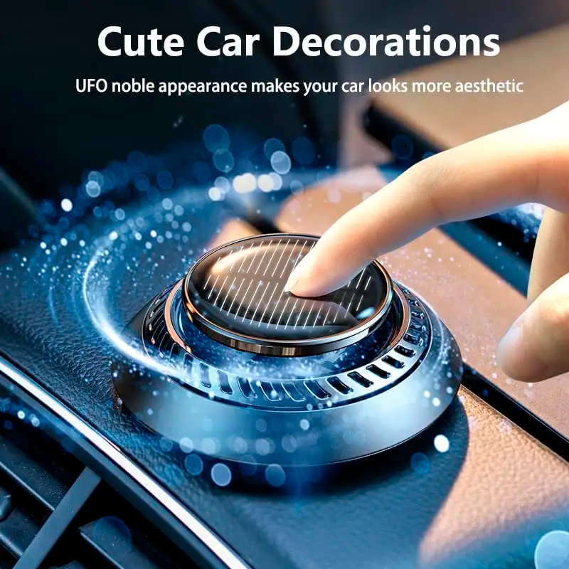 Автомобильный ароматизатор на солнечных батареях с вращающимися диском свежесть, фото №2