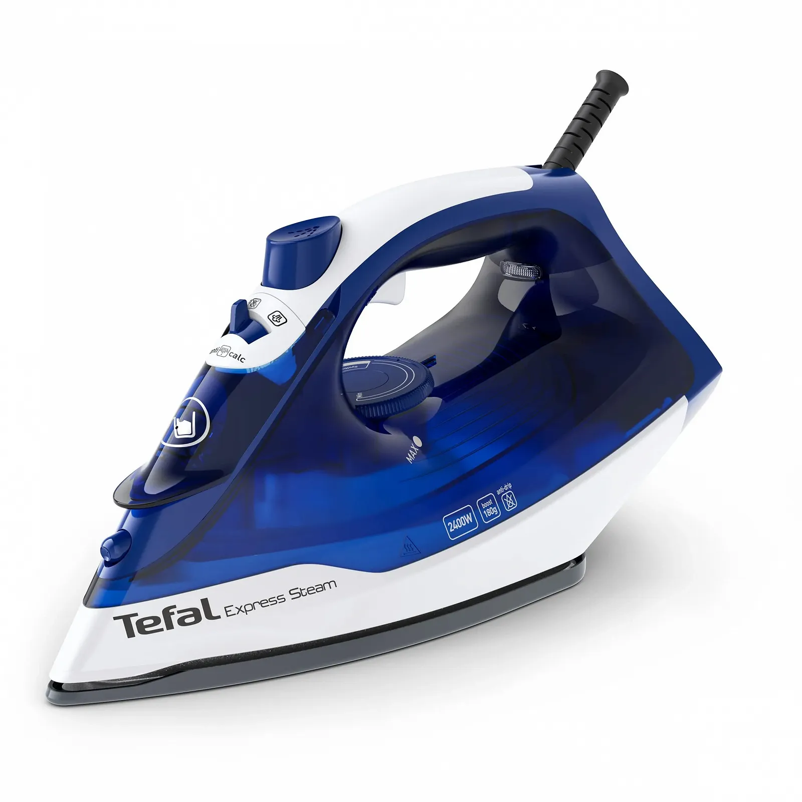 Праска парова Tefal Express Steam FV2838 2400 Вт 180 г/хв 270 мл керамічна підошва крапля-стоп Blue, фото №1