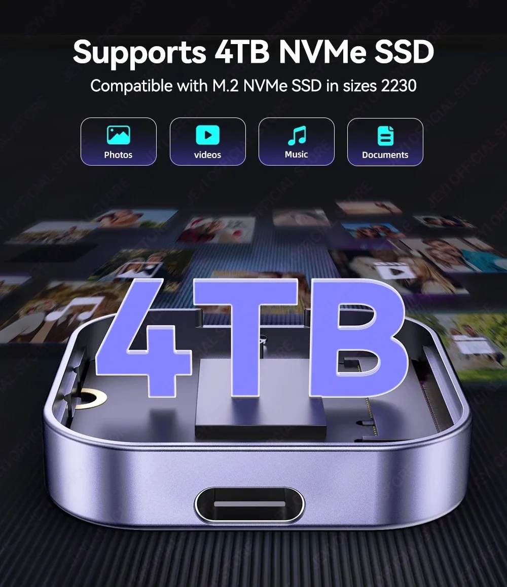 Внешний адаптер Jeyi Meteor 2230 10Gbps M.2 NVMe SSD to USB Violet, фото №10 Внешний адаптер Jeyi Meteor 2230 10Gbps M.2 NVMe SSD to USB Violet, фото №10