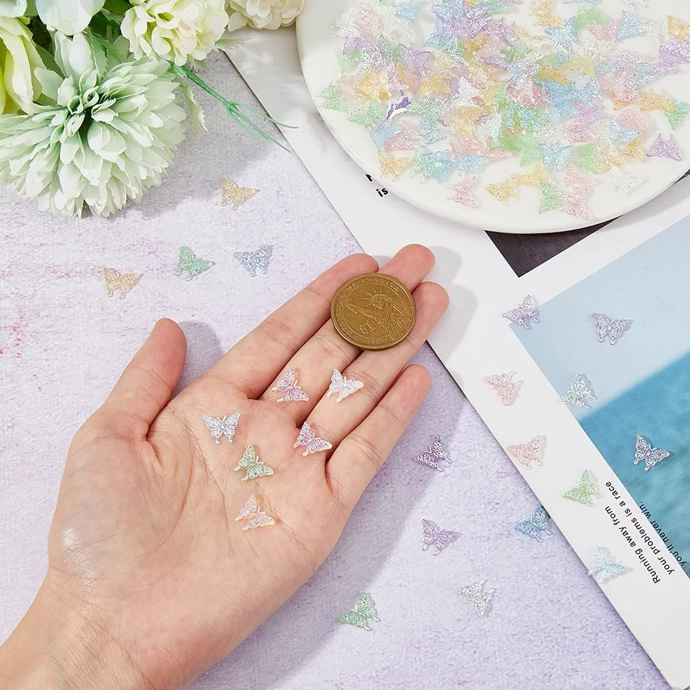 Кабошоны для ногтей Бабочка 3D 6 цветов 180 шт, фото №3