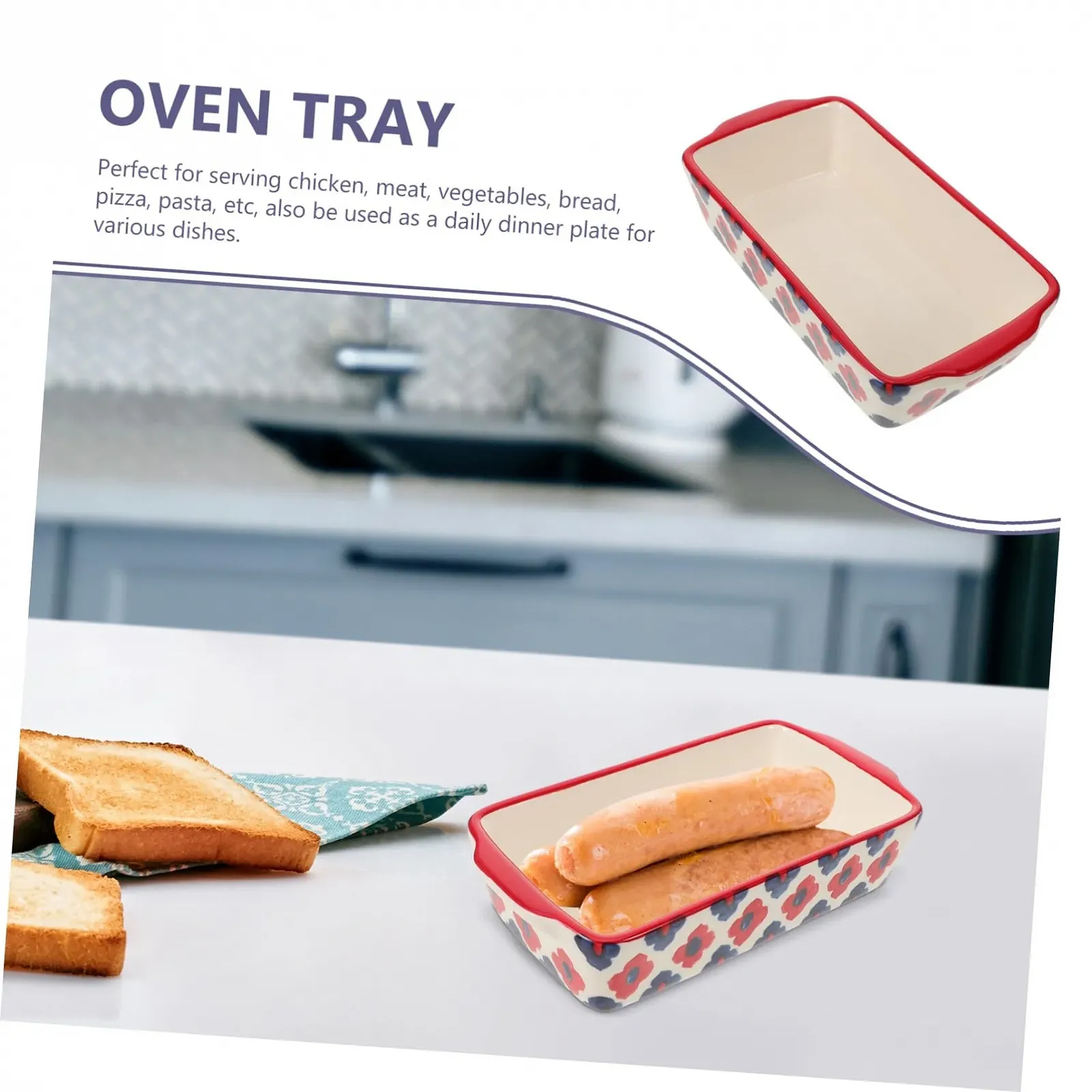 Форма для випікання Amphora Керамічна прямокутна, Деко-жаровня для духовки, фото №5