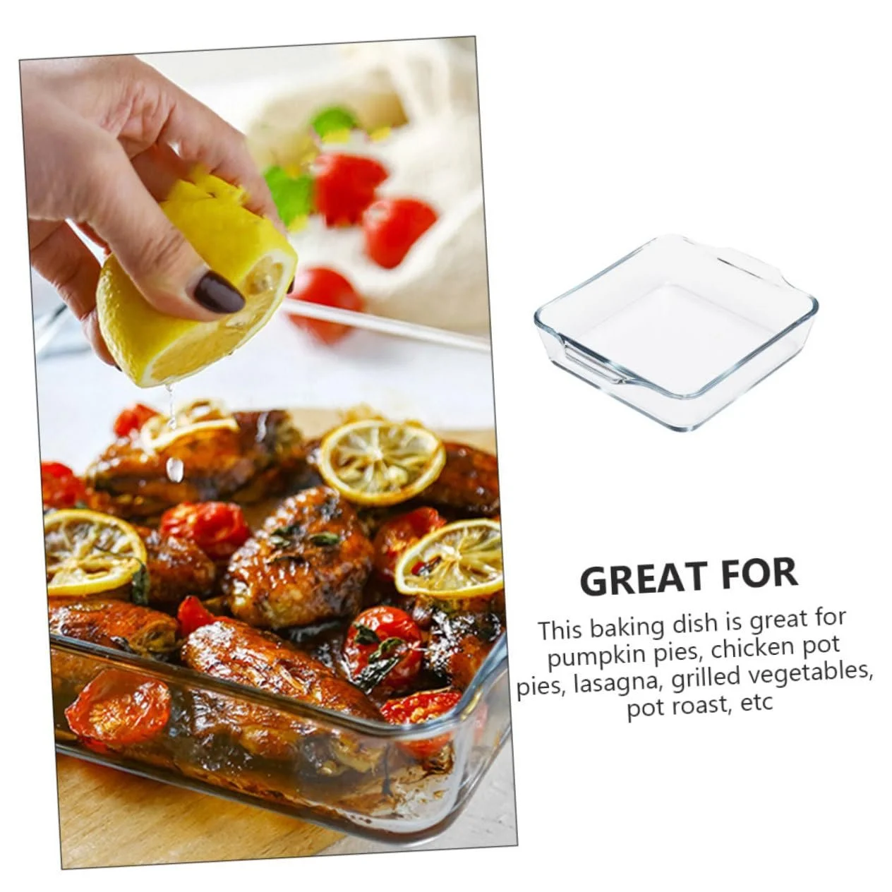 Форма для запекания жаростойкая овальная стеклянная с двойными ручками, фото №6