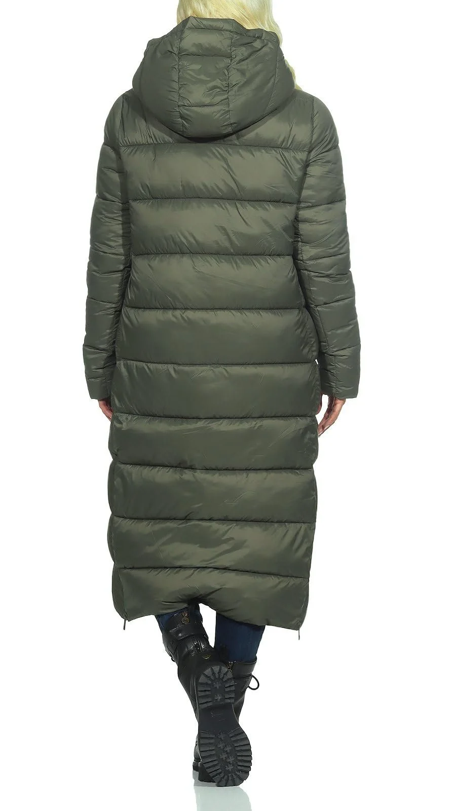 Жіноче зимове стьобане пальто з капюшоном Hailys El44la, дуже довге, фото №4 Жіноче зимове стьобане пальто з капюшоном Hailys El44la, дуже довге, фото №4