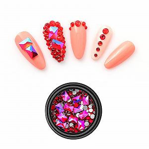 Стрази для нігтів Різні форми Блискучі Скляні з коробкою 1 Коробка Прямокутні 4 x 6 см - Фото 1