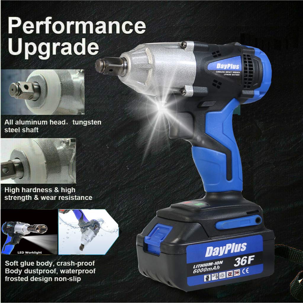 Шуруповерт DayPlus 1/2 Inch 18 В 6.0 Ah 420 Нм Чорний, фото №2 Шуруповерт DayPlus 1/2 Inch 18 В 6.0 Ah 420 Нм Чорний, фото №2