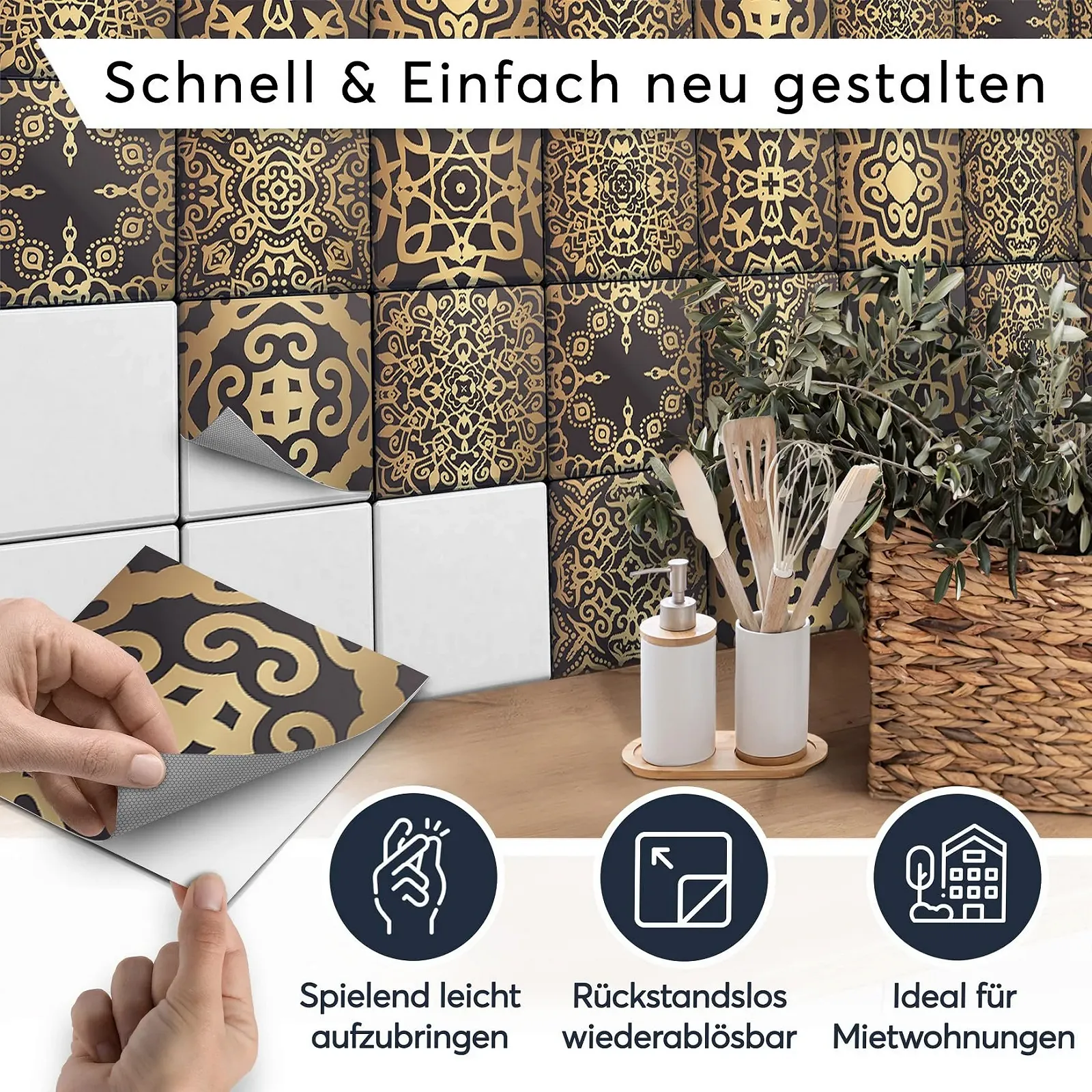 Наклейки для плитки Creatisto Tile Mosaic Hamam Vibes 9 шт., фото №2