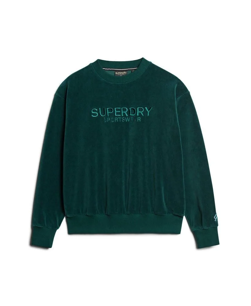 Женский Свитшот Superdry Boxy Velour Crewneck с Графическим Принтом, фото №5