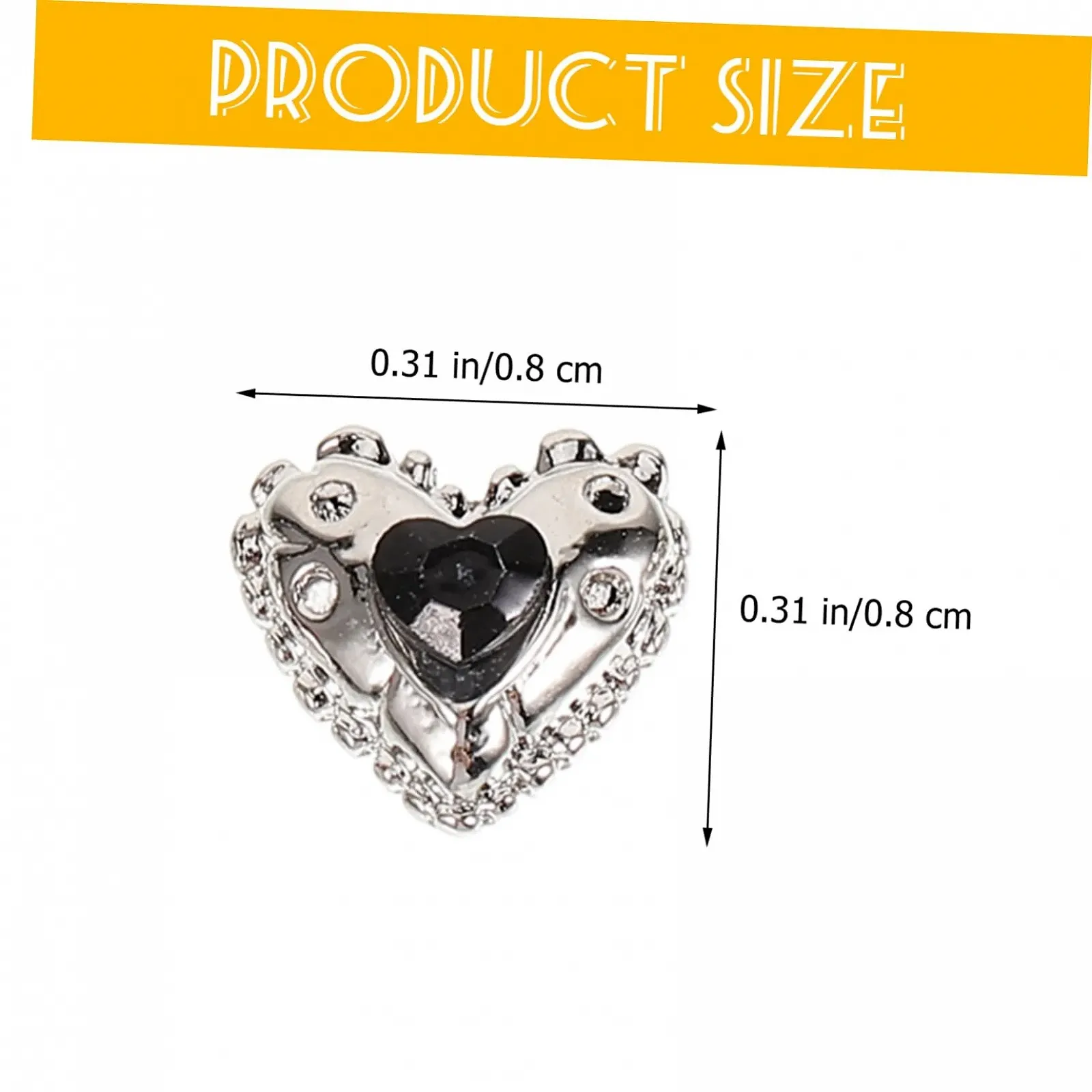 Підвіски для нігтів FRCOLOR 25 шт. Сердечка, маленькі стрази для жінок, фото №7