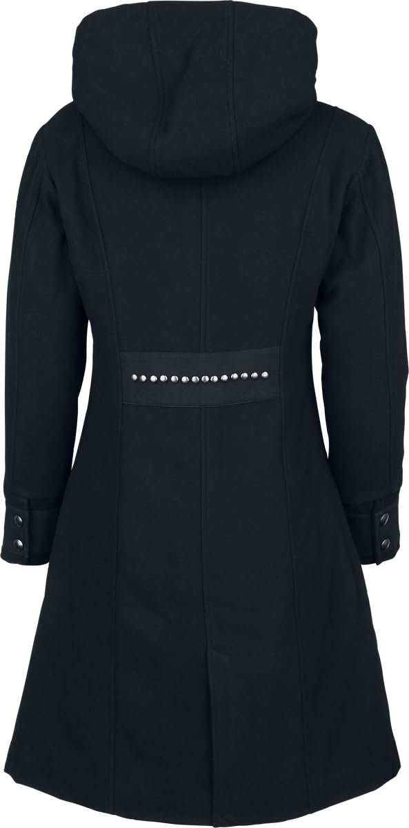 Пальто з капюшоном Gothicana by EMP Чорний, фото №2 Пальто з капюшоном Gothicana by EMP Чорний, фото №2