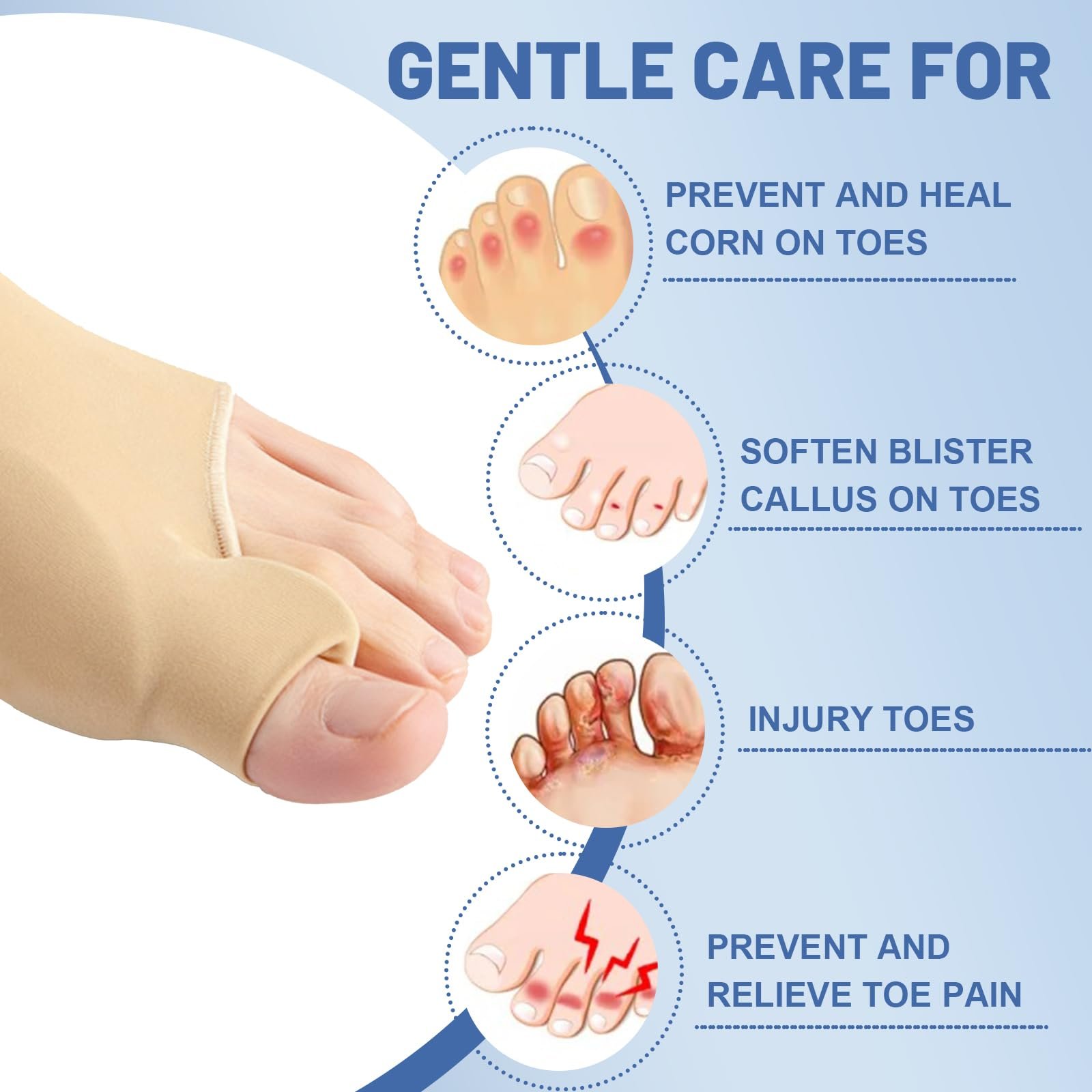 Шкарпетки для корекції великого пальця стопи Hallux Valgus, корекція молоткоподібного пальця та захист, фото №2