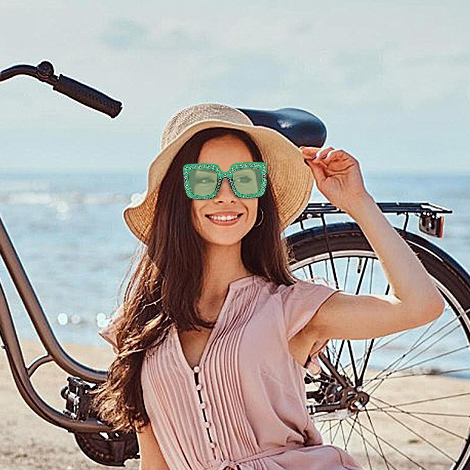 Сонцезахисні окуляри жіночі з Rhinestone Квадратна оправа, фото №8