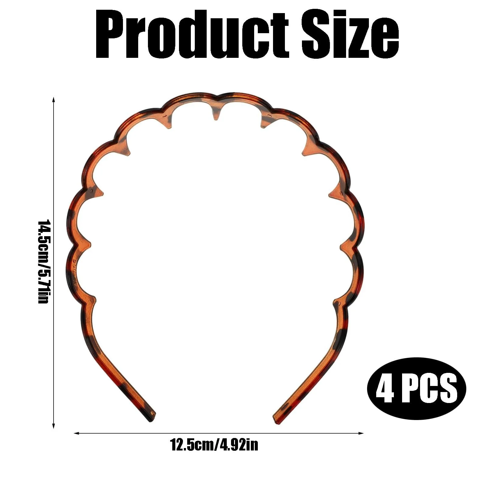 Обруч для волос зигзаг, 4 шт, фото №7