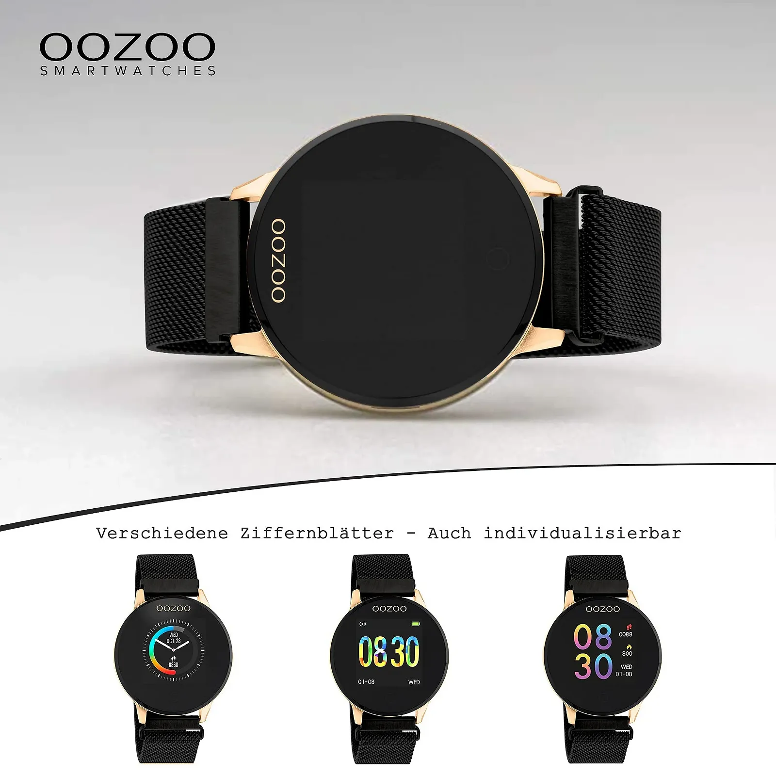 Смарт-часы Oozoo Унисекс 43 мм Розовое золото / Черный, фото №2 Смарт-часы Oozoo Унисекс 43 мм Розовое золото / Черный, фото №2