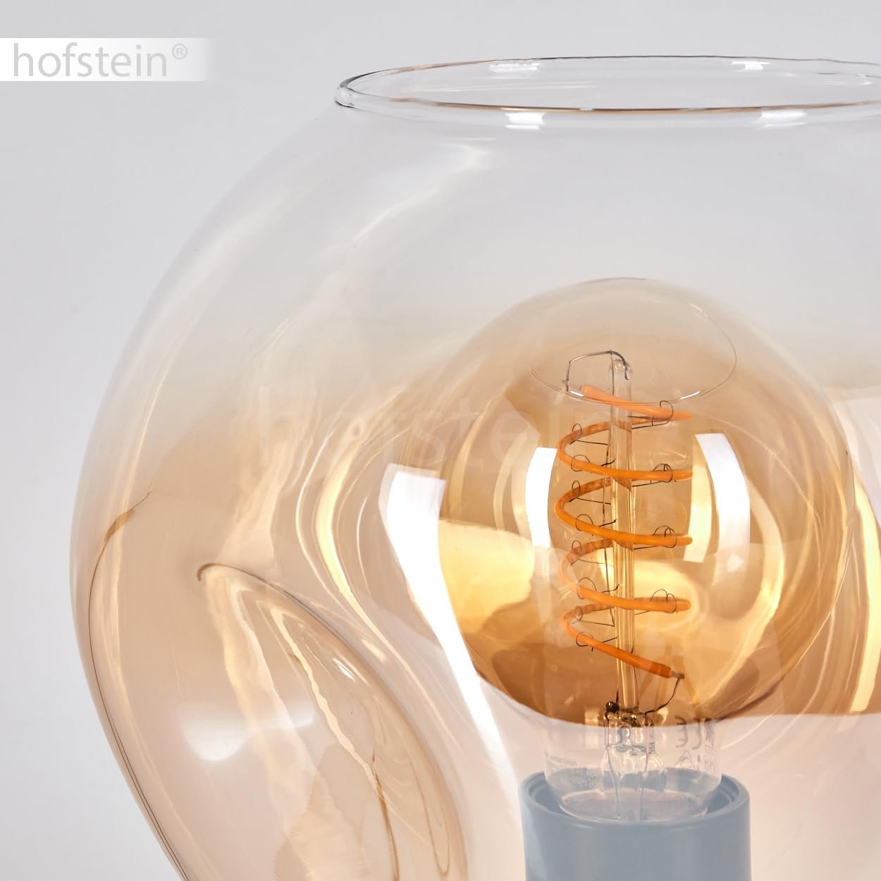 Настільна лампа Ripoll Metal/Glass Modern Retro / Vintage 20 см Black/Amber/Clear, фото №4