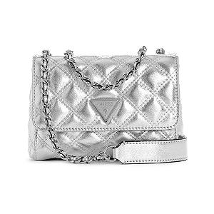 Сумка GUESS Giully Mini 2 Compartment Convertible Flap XS Silver - Фото 1