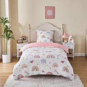 Постільна білизна Yasida Rainbow 135 x 200 см, рожева synthetic.ua - Фото 1