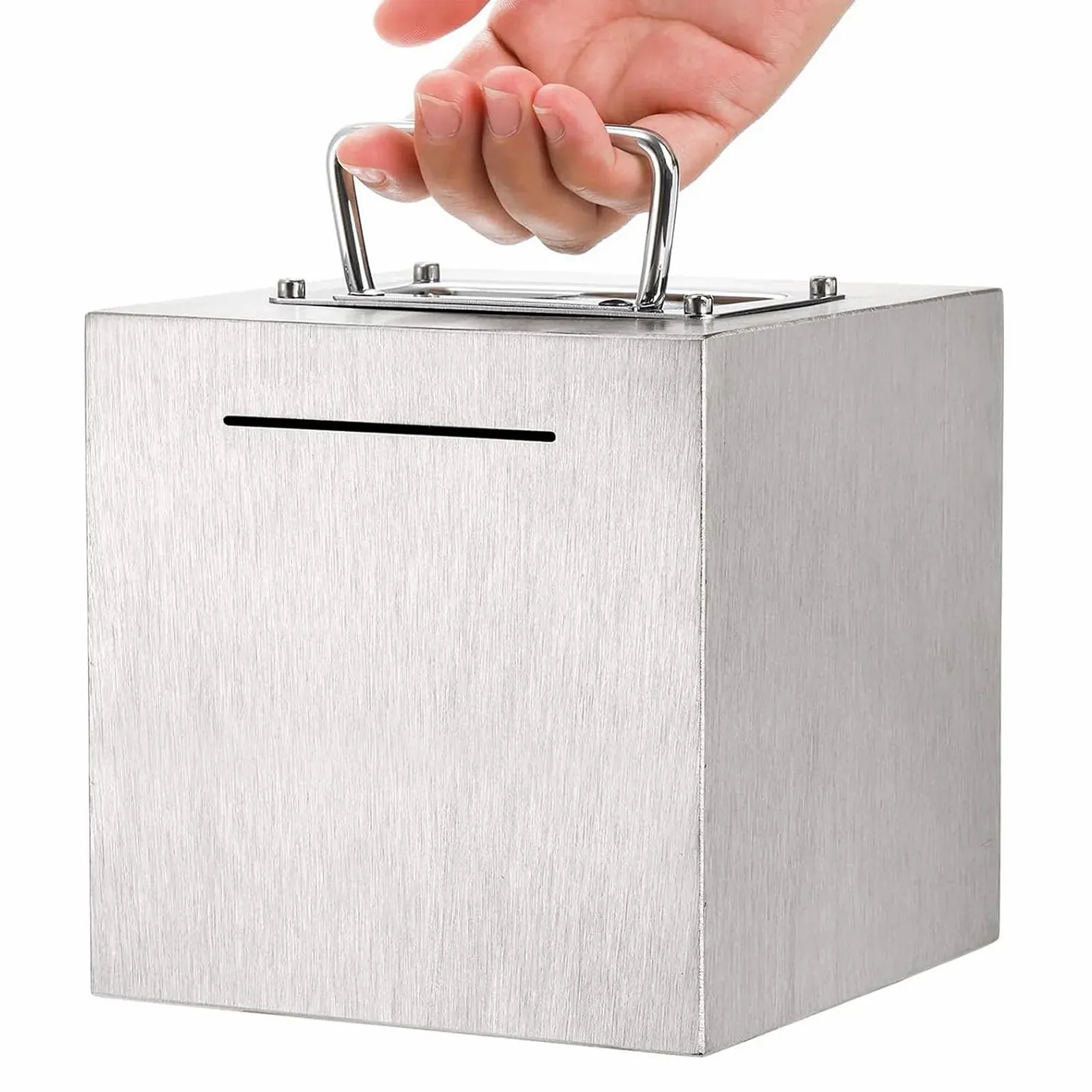 Скарбничка 15,2 см з нержавіючої сталі багаторазова металева з ручкою, фото №9