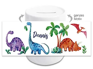 Скарбничка Керамічна Динозаври з іменем 95 мм Boundless synthetic.ua - Фото 1