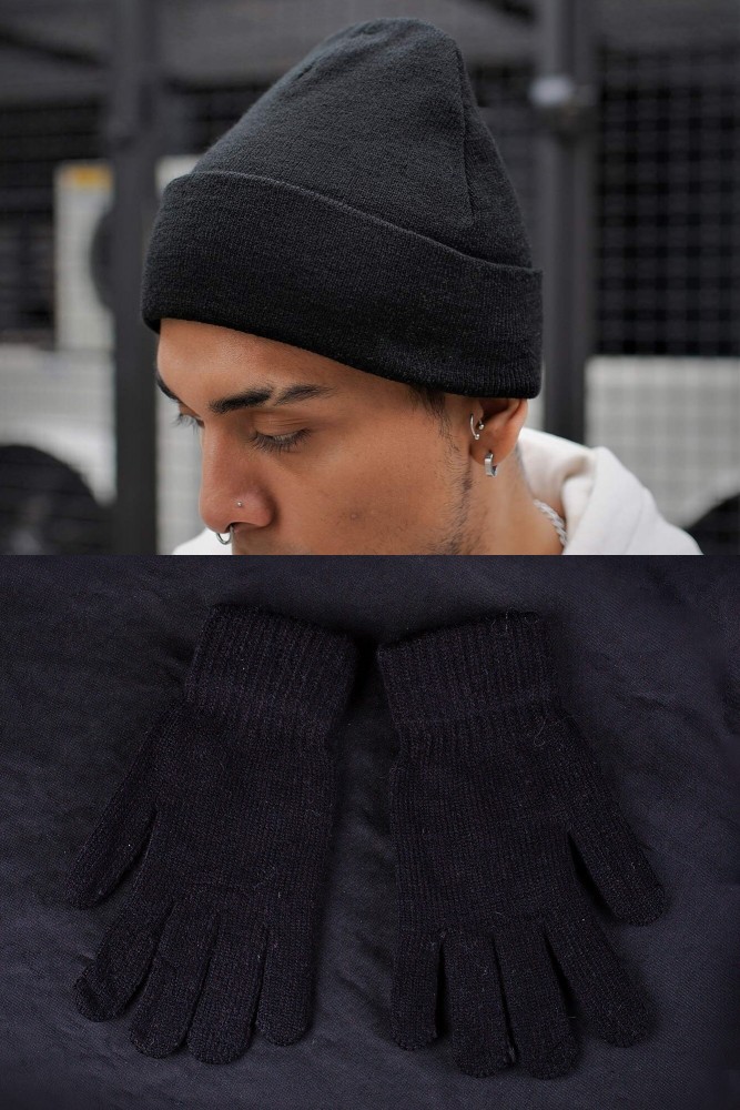 Зимовий Комплект Without Шапка Перчатки Black Man, фото №1