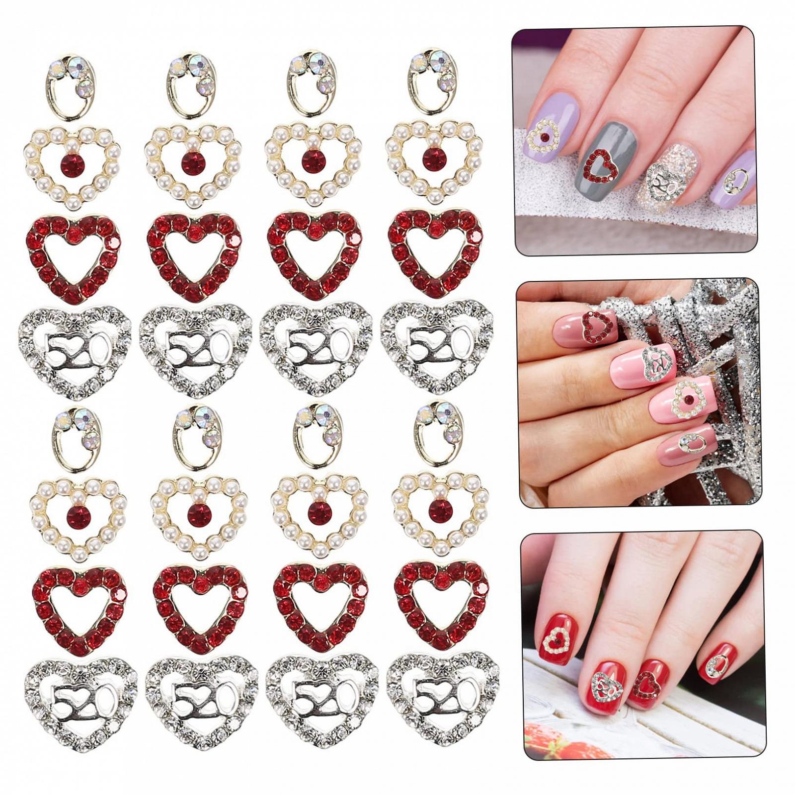 ABOOFAN 80 шт Прикраса для нігтів Серцеподібні діаманти, фото №8