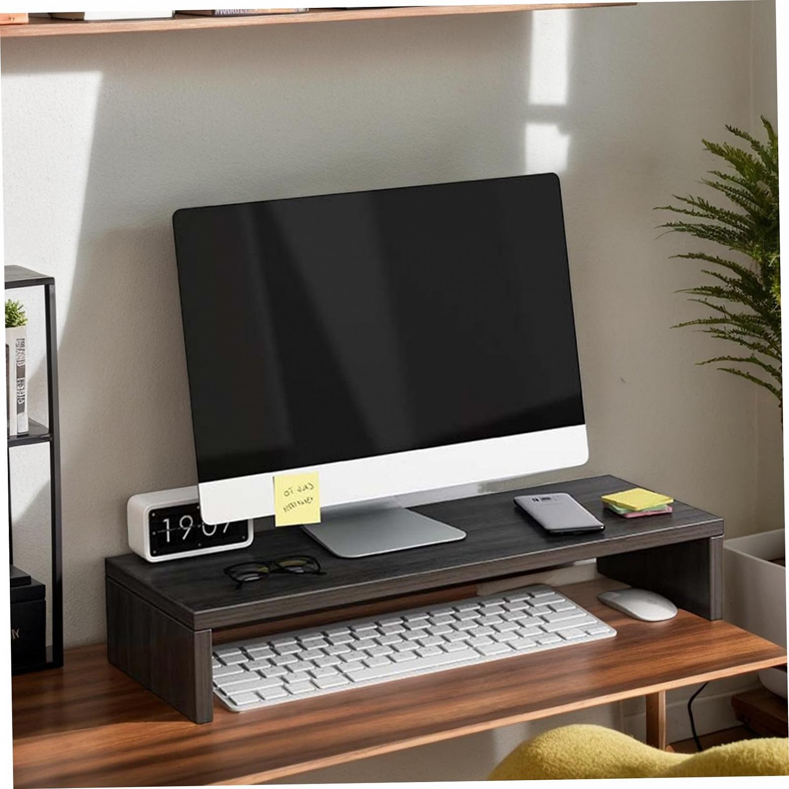 Подставка для монитора 15,75 x 7,09 x 2,36, 1 уровень, подставка для компьютерного монитора, компактная подставка для стола с местом для хранения, нескользящая подставка для стола для дома и офиса, органайзер, фото №7