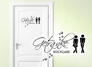 Наклейка для туалету Grandora W5443 Drinks Return Чоловік та Жінка Чорна 26 x 14 см - Фото 1