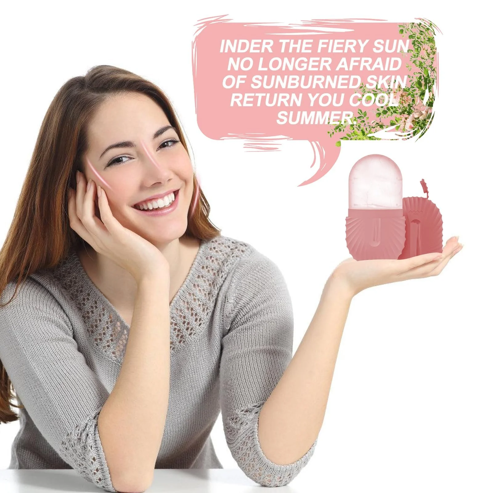 Ролик крижаний Vegena для обличчя, 4 шт, силіконовий, масажний, фото №7