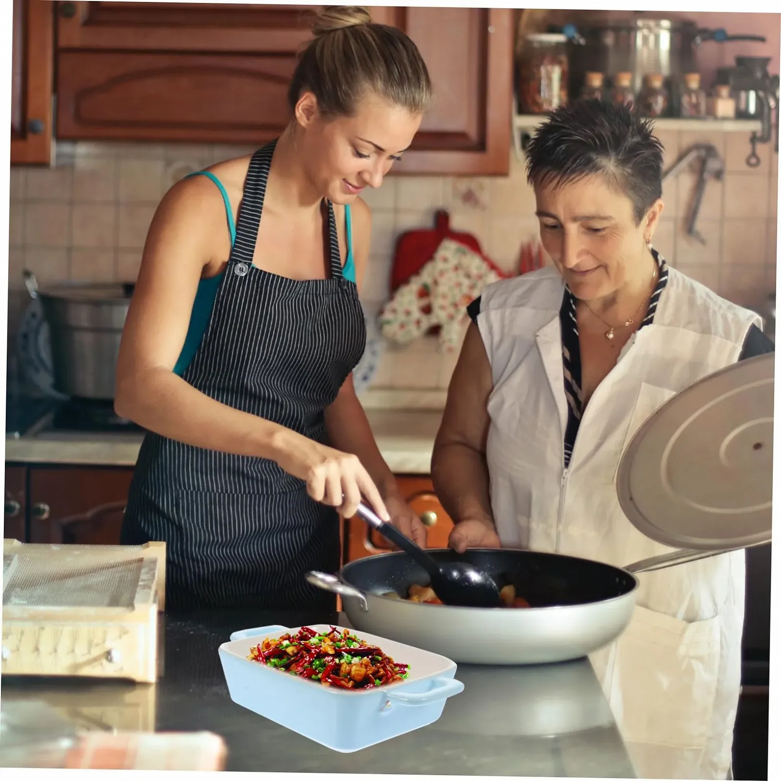 Форма для запекания TOYANDONA керамическая жаростойкая для духовки гладкая поверхность, фото №8