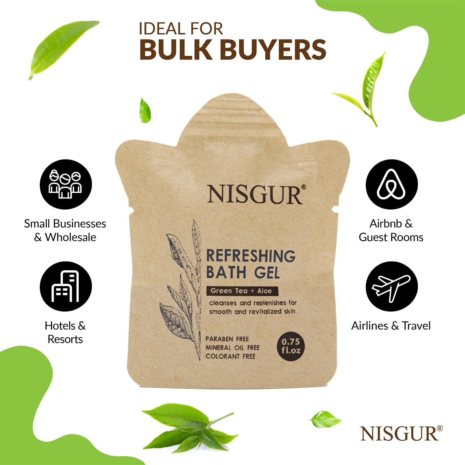 Гель для душу Nisgur Дорожній Алое та екстракт зеленого чаю 100 шт. x 22 мл Крафт-пакет, фото №4 Гель для душу Nisgur Дорожній Алое та екстракт зеленого чаю 100 шт. x 22 мл Крафт-пакет, фото №4