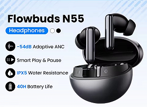 Навушники HAYLOU Flowbuds N55 Black LDAC Hi-Res Audio 54dB ANC IPX5 - Фото 1