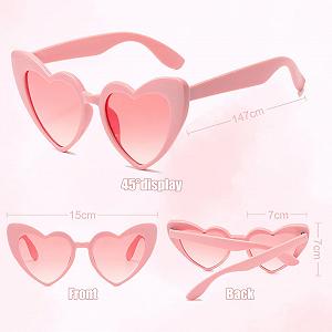 Солнцезащитные очки в форме сердца (18 шт.) Черный, белый, розовый synthetic.ua - Фото 1