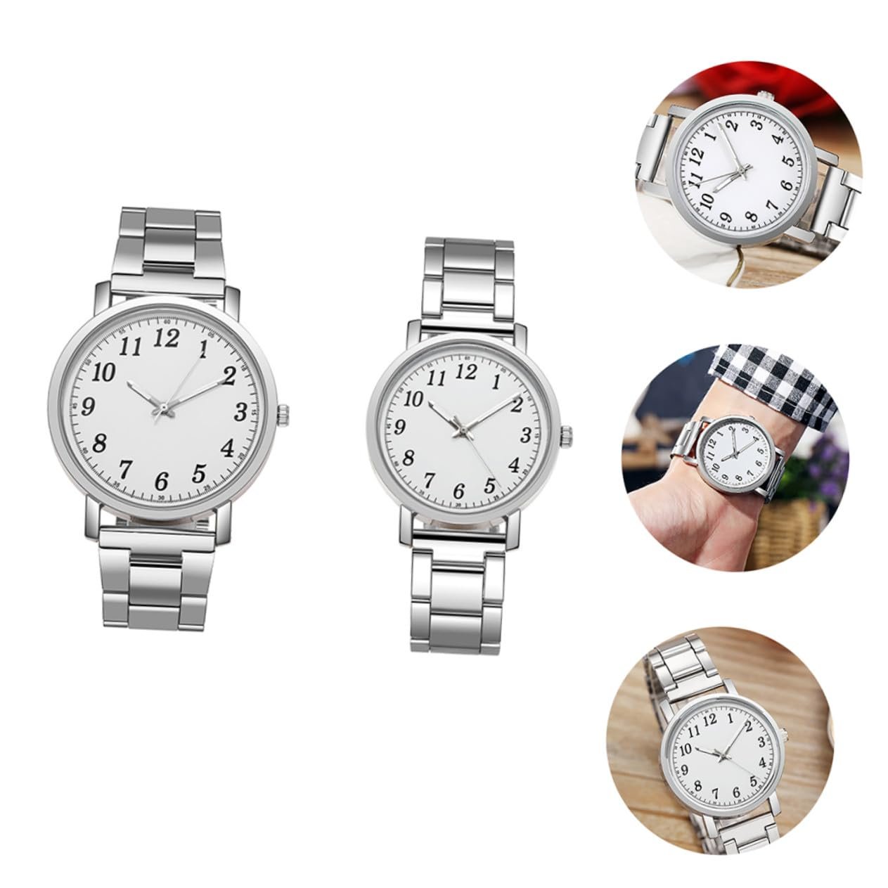 Годинник Парні PartyKindom Кварцовий Срібло Білий, фото №4