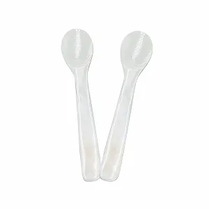 Ложки для икры из перламутра ручной работы 2 шт 12 см белые, стиль D - Фото 1