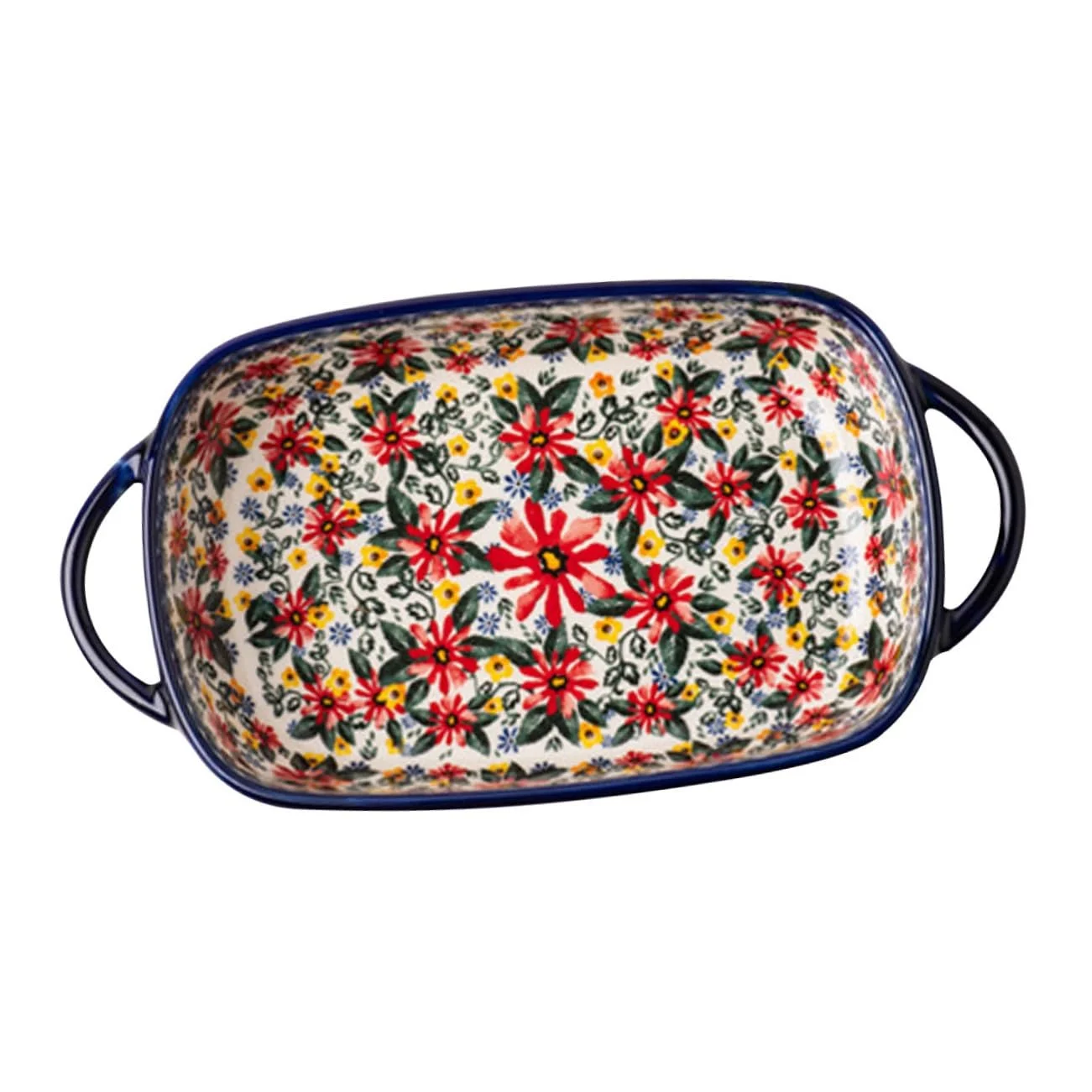 Форма для запікання польська кераміка прямокутна з подвійними ручками, фото №1