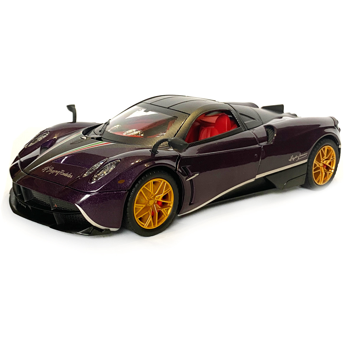 Машинка металлическая игрушечная Pagani huayra Roadster Авто Эксперт 1:24, фиолетовая свет звук инерция, фото №8