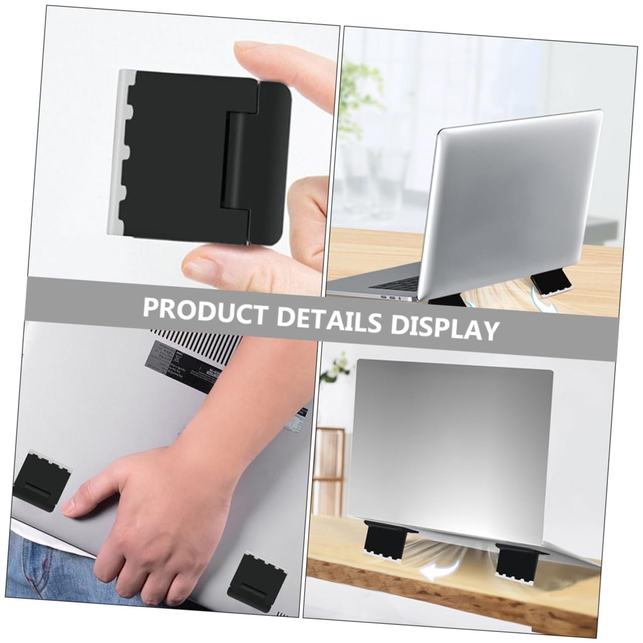 Підставка для ноутбука Yardenfun 4 x Ergonomic, складана, для столу, покращений дизайн для охолодження, сумісна з ноутбуками та планшетами, фото №2