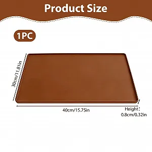 Килимок для випікання 30 x 40 см Silicone Non-Slip Heat Resistant Brown synthetic.ua - Фото 1
