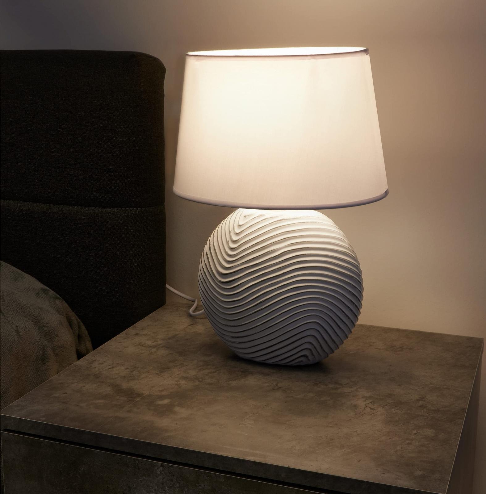 Набір з 2 настільних ламп Brubaker керамічні матові білі 38 см, фото №3