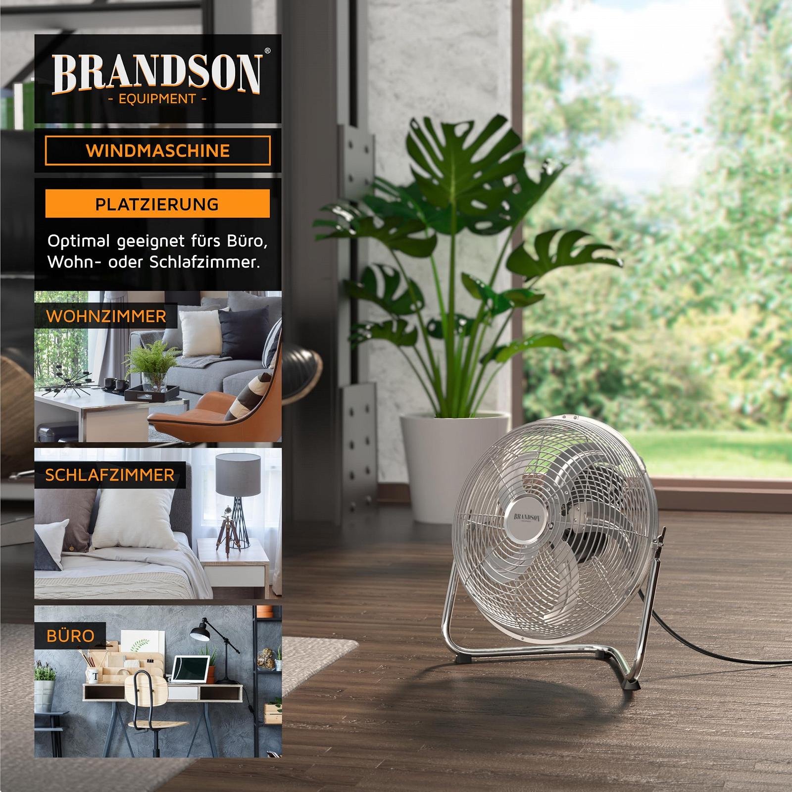 Вентилятор напольный Brandson Retro, 30 см, серебристый, фото №5